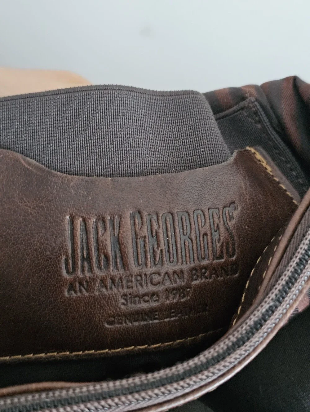 Jack Georges Voyager Convertible Backpack Brown Buffalo Leather Floral Embossed
